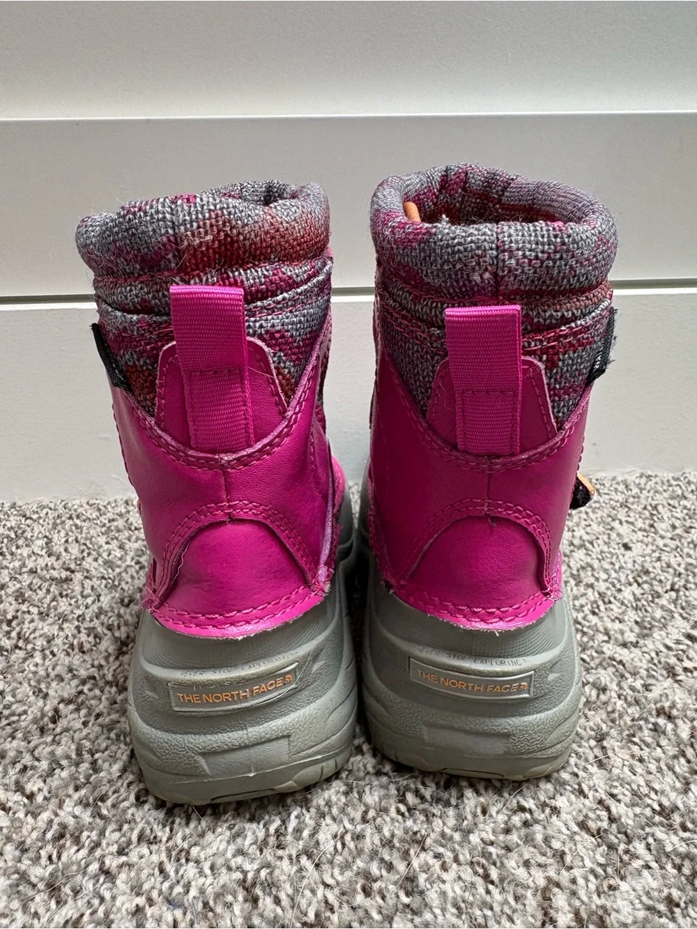 The North Face Kids Pink and Gray Insulated Winter Boots Size 11c